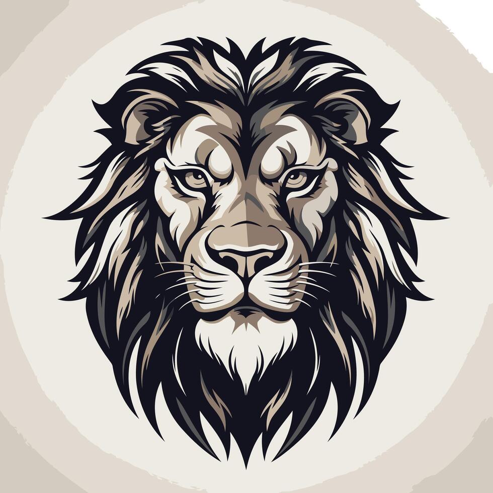 Powerful Lion Head Illustration vector