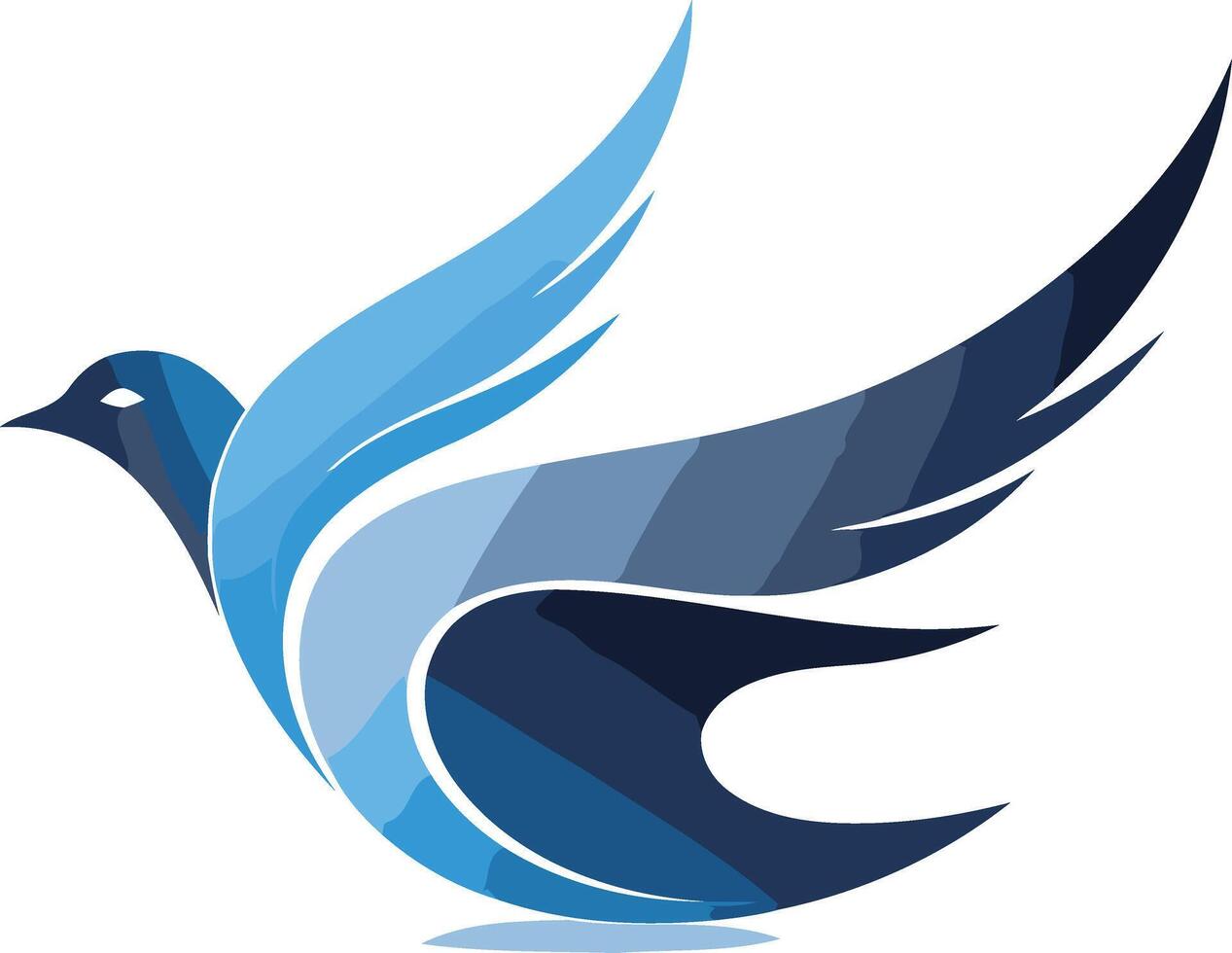 Blue Abstract Bird Logo vector