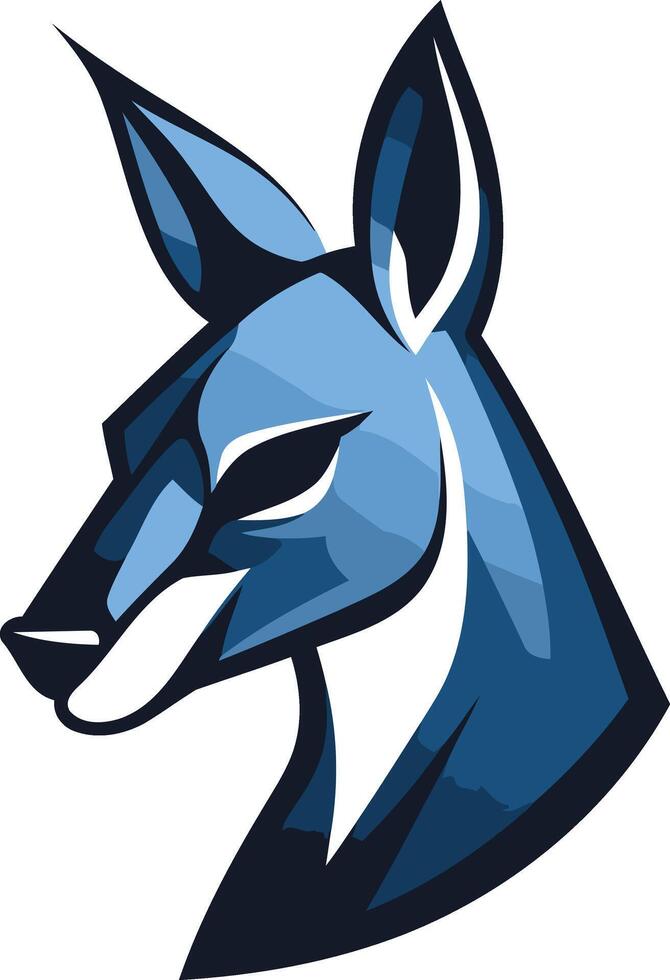 Blue Kangaroo Mascot Head vector