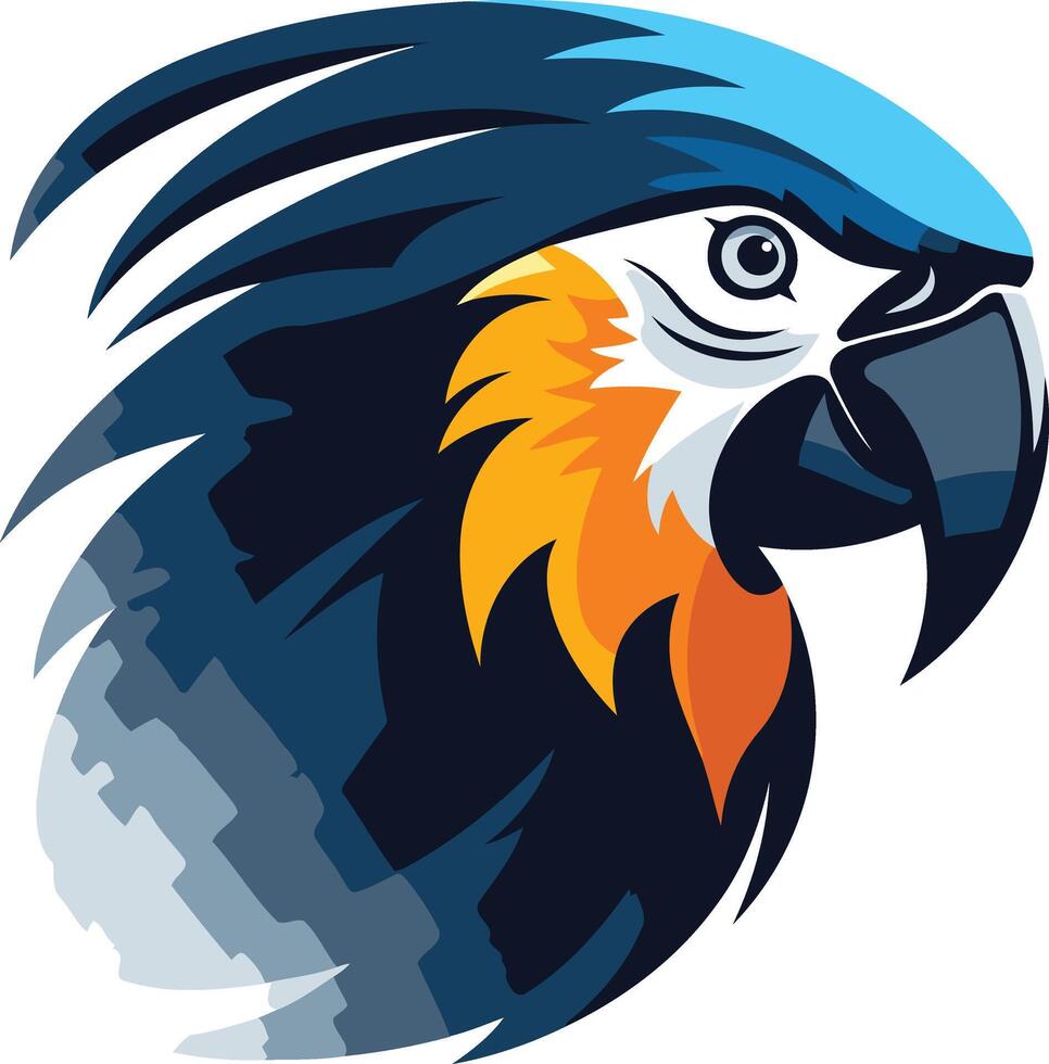 Blue and Orange Parrot Portrait vector