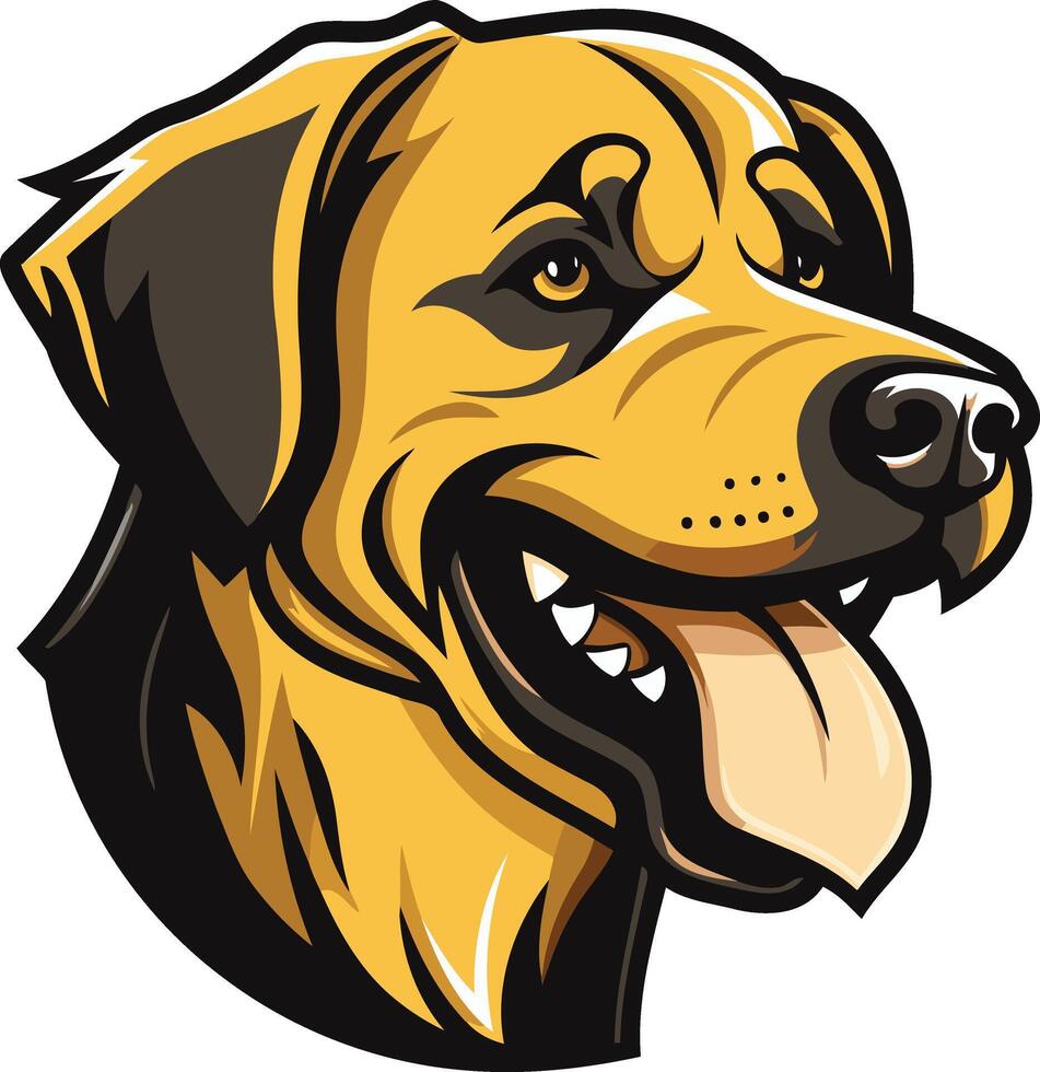 Headshot of a Smiling Golden Retriever vector