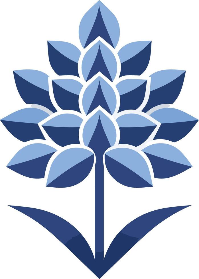 Stylized Blue Flower Illustration vector