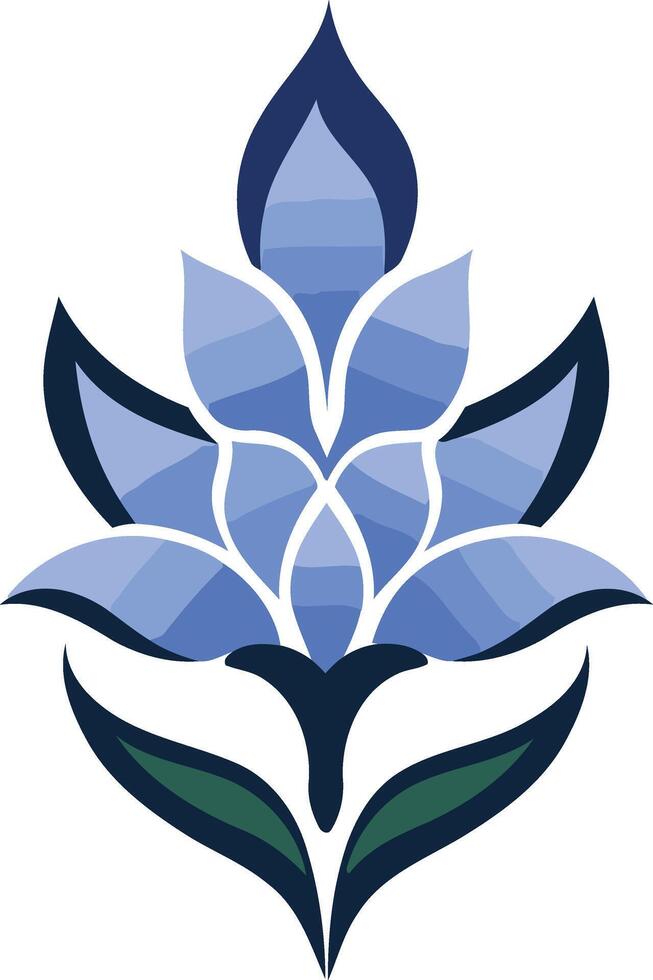 Stylized Blue Flower Illustration vector