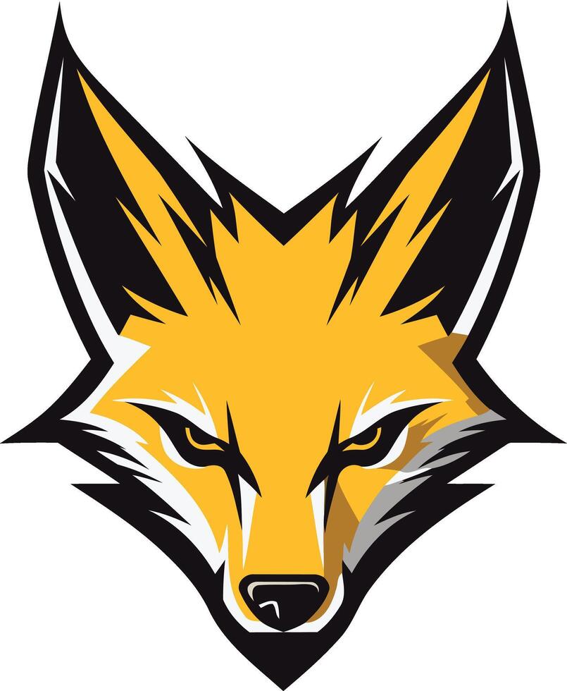 Yellow Fox Mascot Head vector