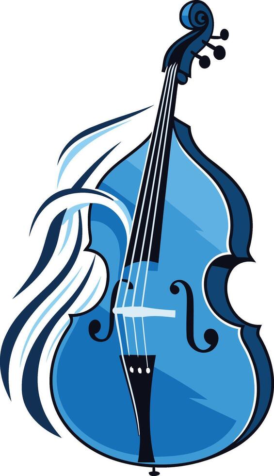 Blue Double Bass with Abstract Design vector