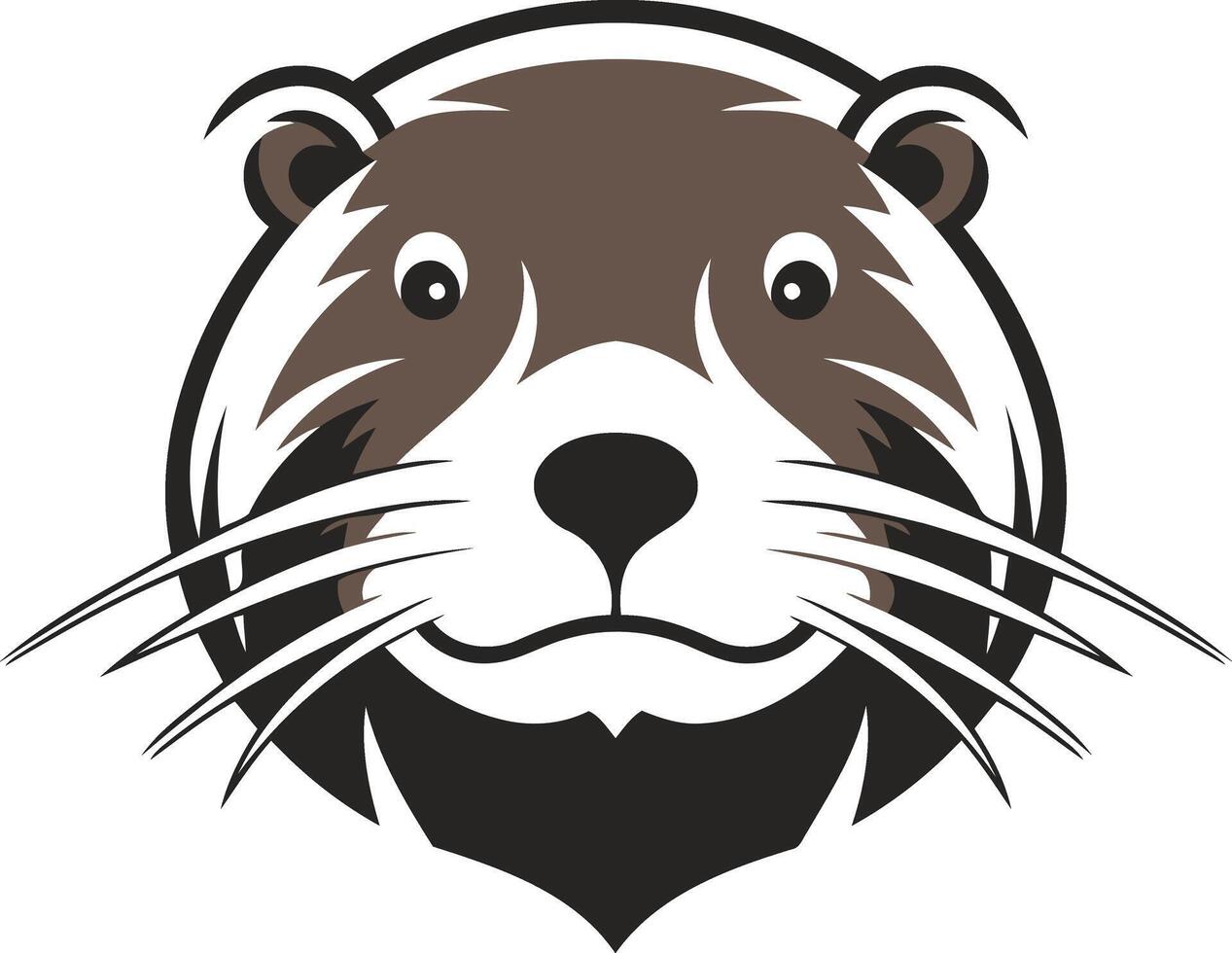 Cartoon Otter Face Illustration vector
