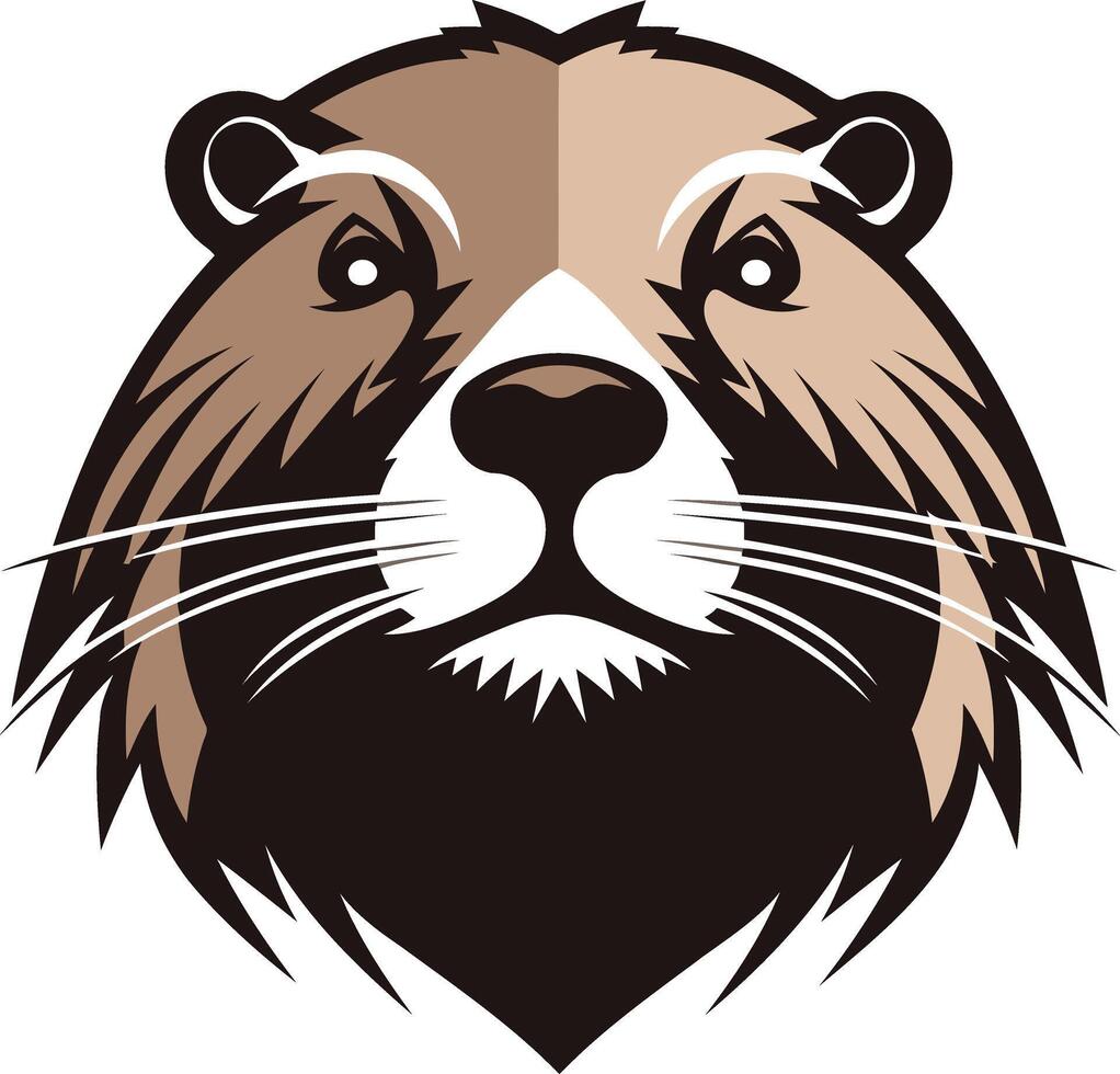 Close up of a Cartoon Beaver's Face vector