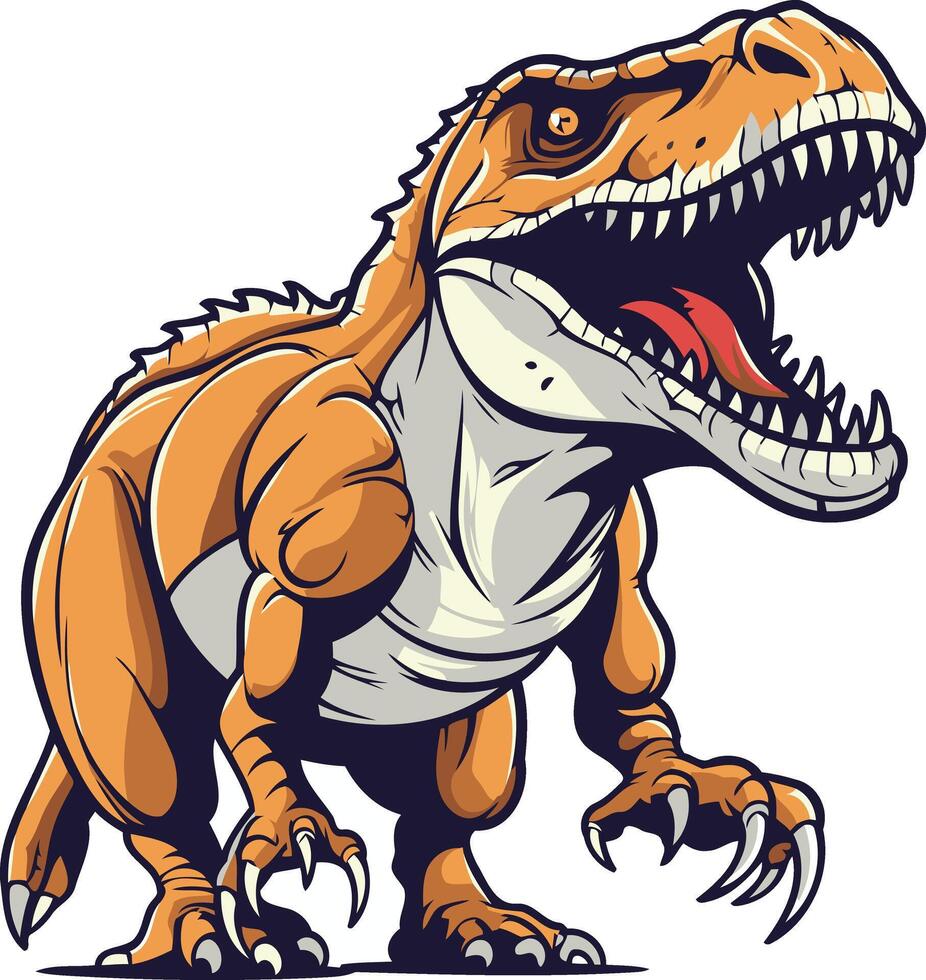 Roaring Tyrannosaurus Rex Dinosaur Illustration vector