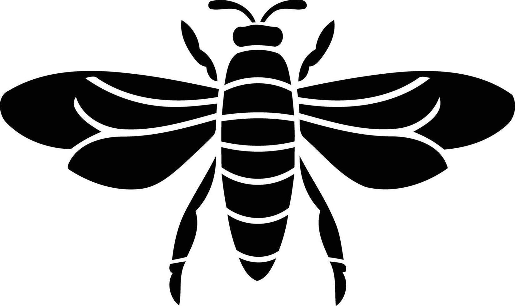 Simple yet powerful silhouette of a bee vector