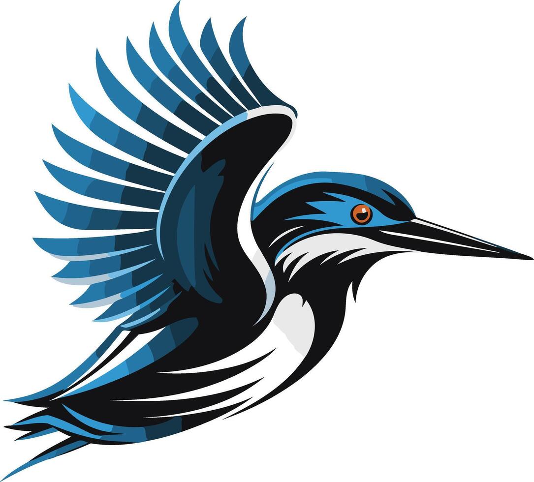 Blue Kingfisher in Flight vector