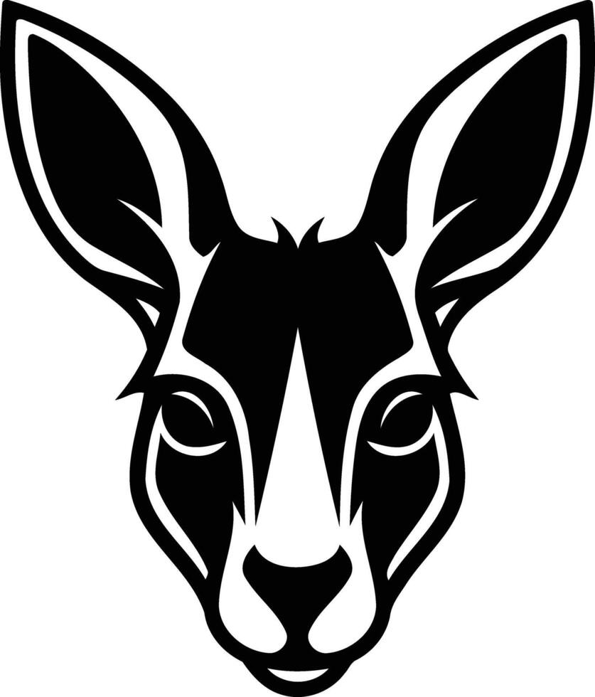 A bold, black and white illustration of a kangaroo's head, perfect for tattoos, logos, and other designs vector