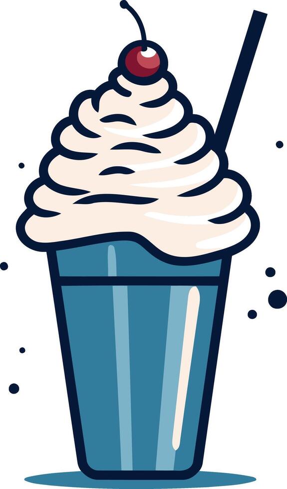 Whipped Cream Milkshake with a Cherry vector