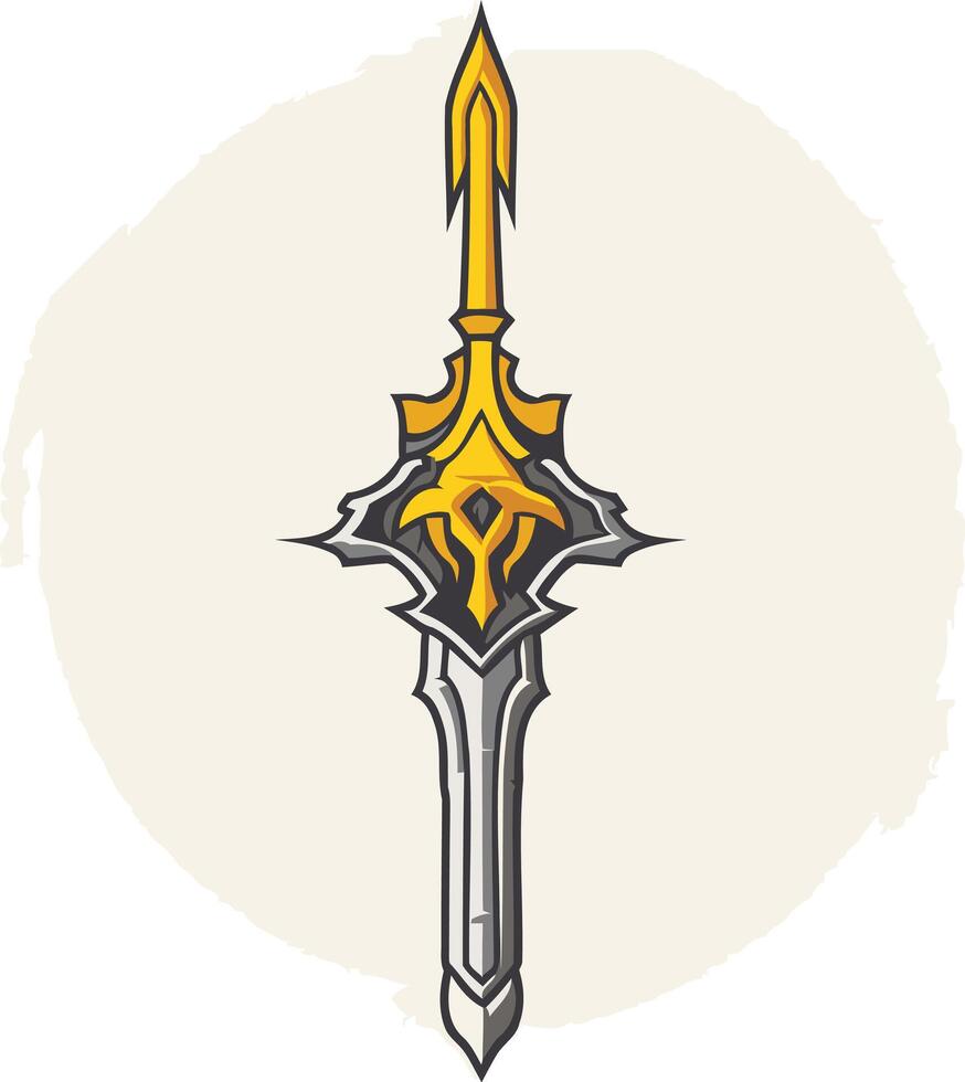 Golden and Silver Sword Emblem vector