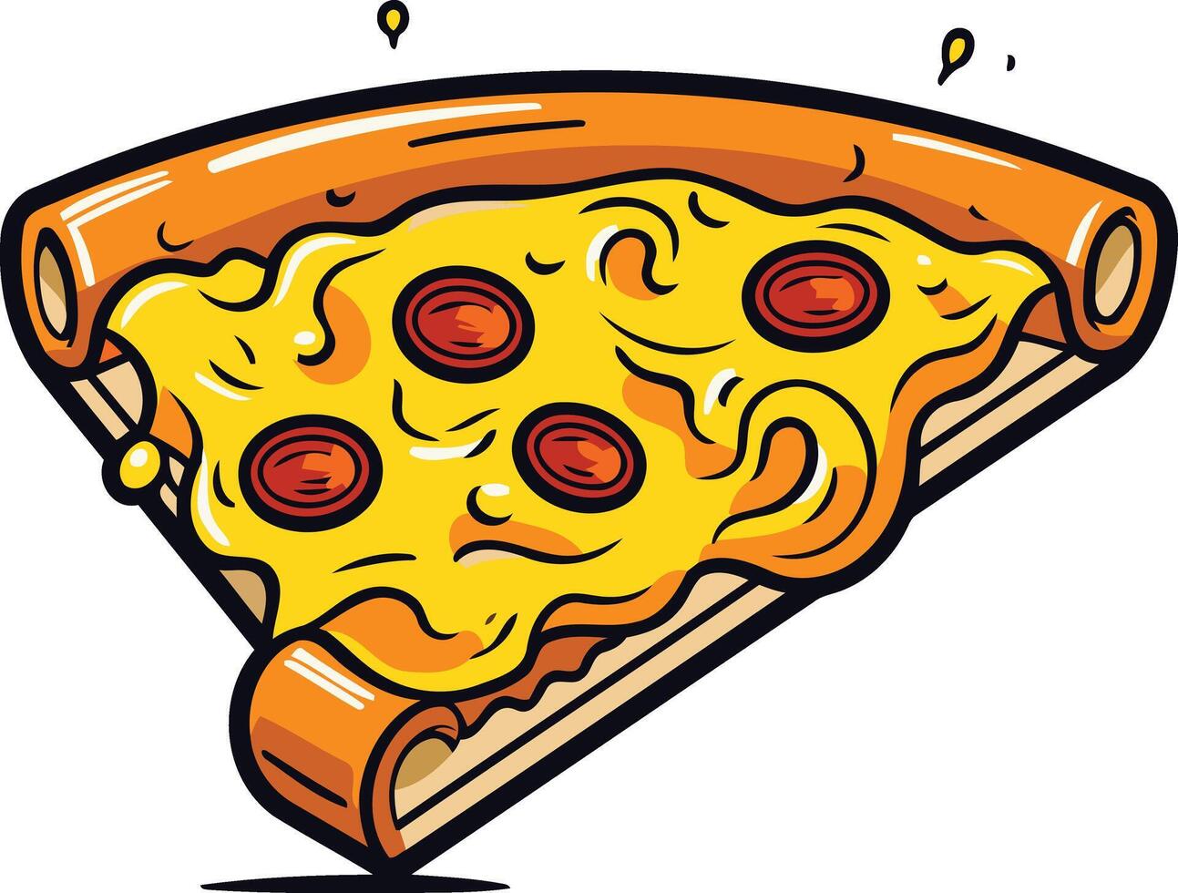 A Delicious Slice of Pizza with Melted Cheese vector