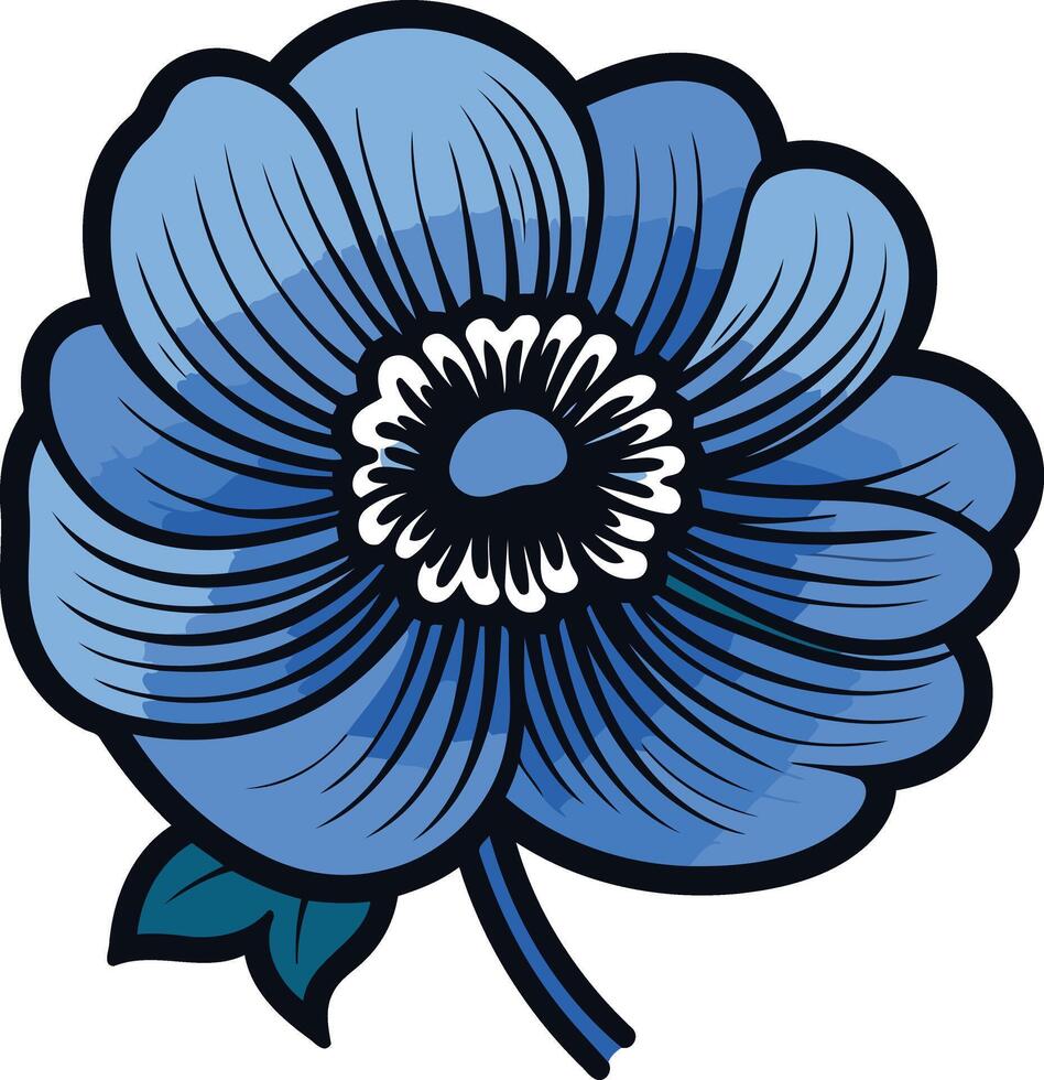 Blue Flower Illustration vector