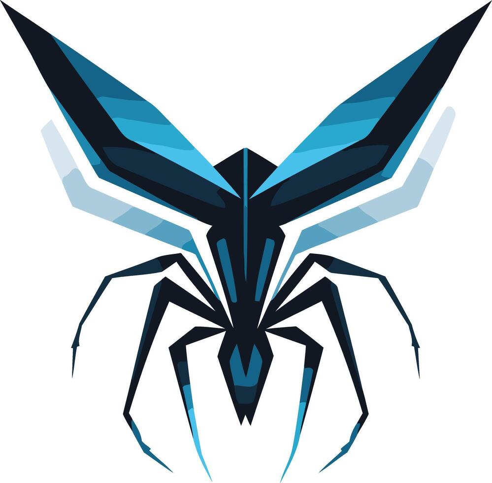 Abstract Geometric Creature in Blue and Black vector