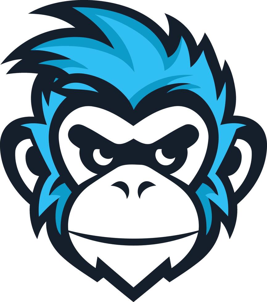Blue Monkey Mascot with a Smug Expression vector