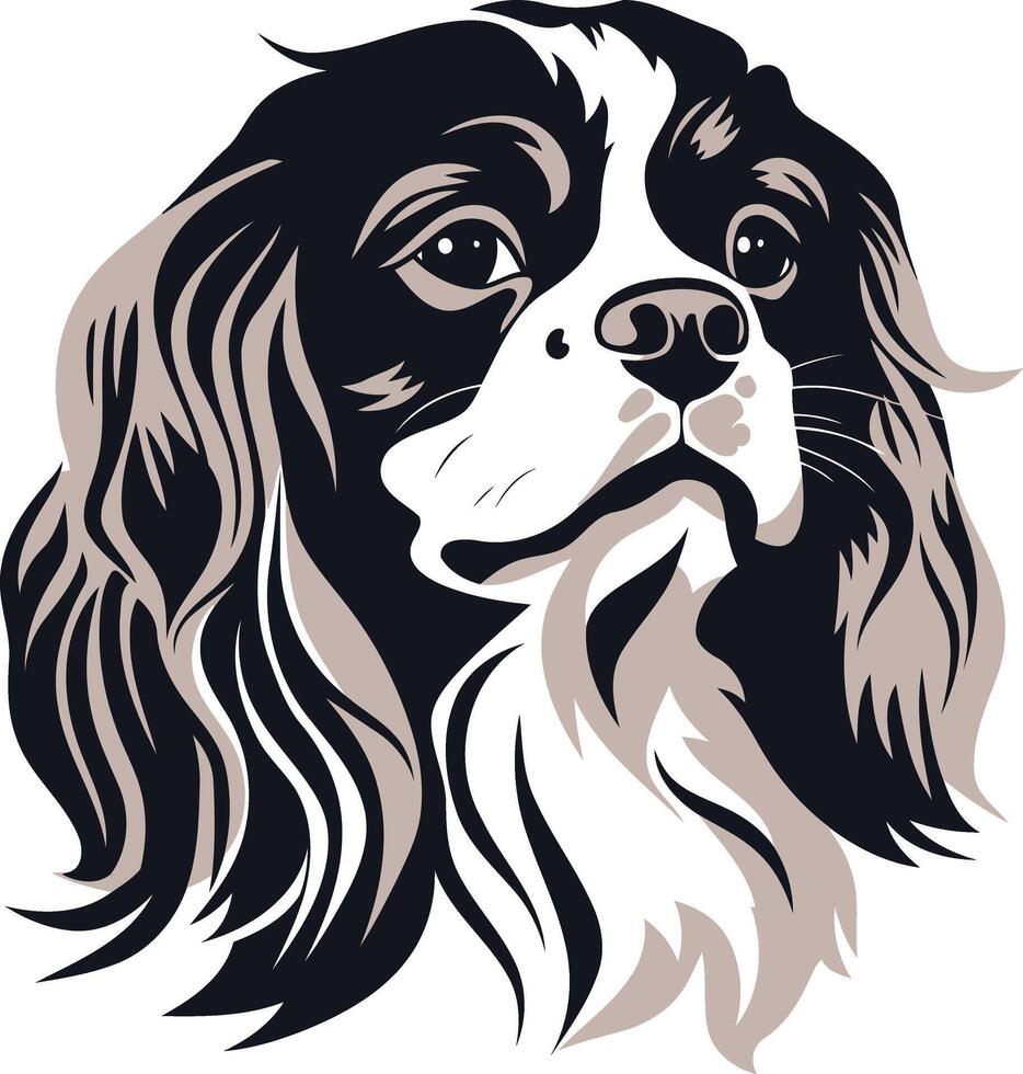 Portrait of a Cavalier King Charles Spaniel vector