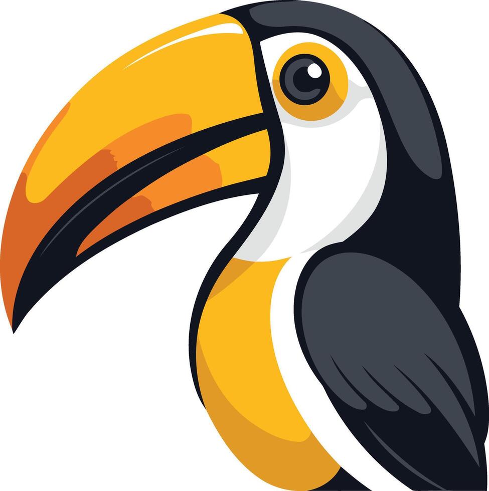 Cartoon Toucan with a Large Beak vector