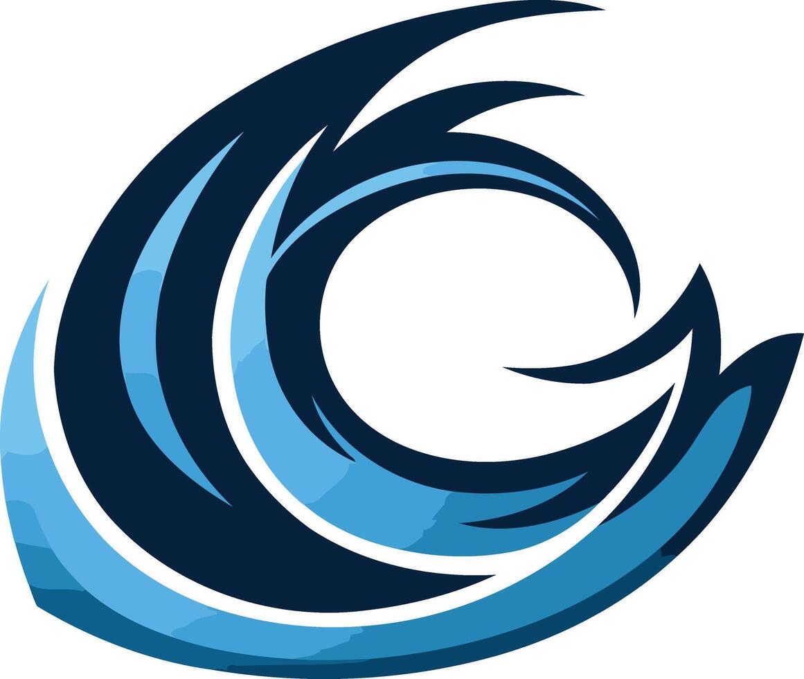 Stylized Blue Wave Abstract Design vector