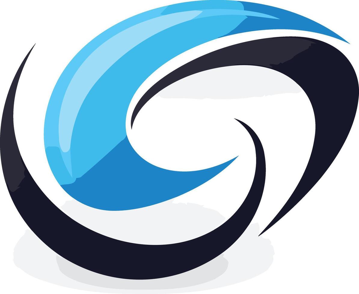 Abstract Blue and Black Swirling Logo vector