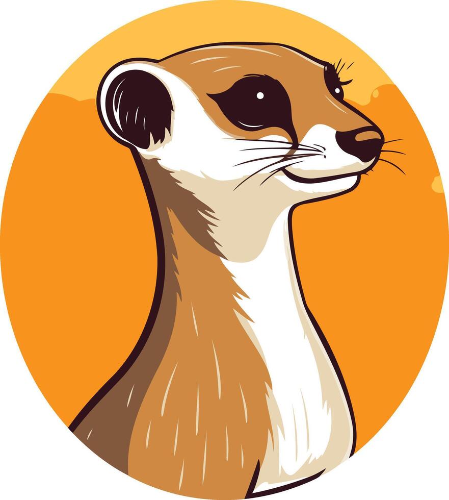 Cute Meerkat Illustration in a Circular Frame vector