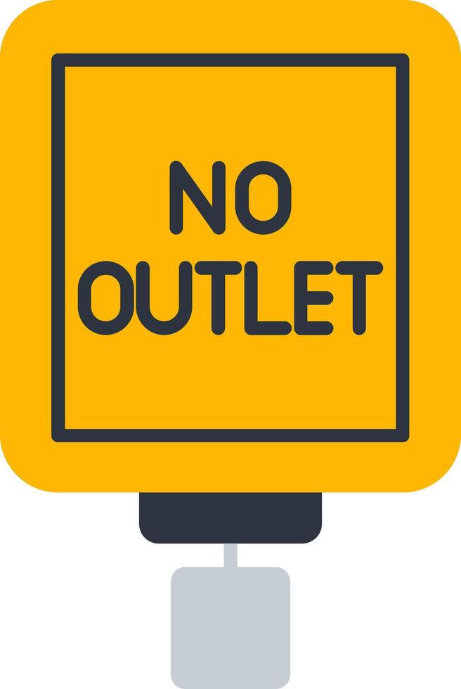 No Outlet Flat Icon vector