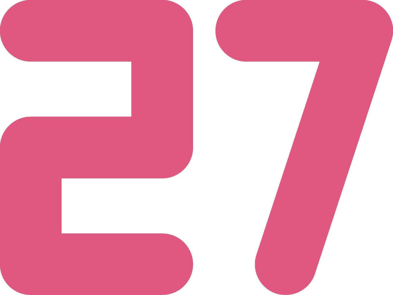 Twenty Seven Flat Icon vector