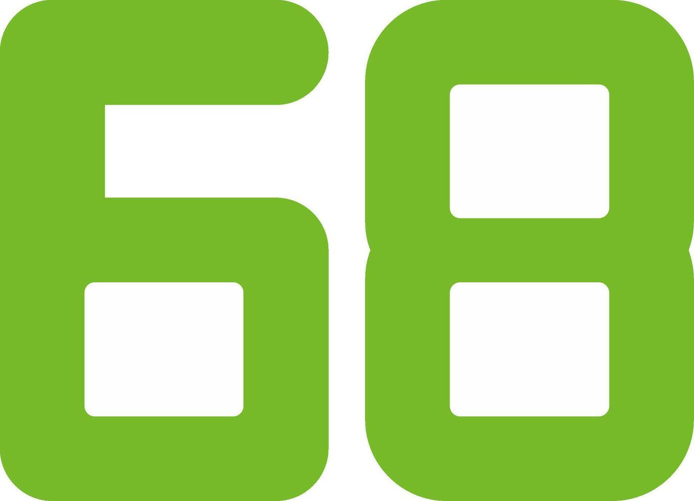 Sixty Eight Flat Icon vector