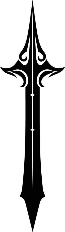 Sharp, stylized sword design, perfect for branding, tattoos, or game design vector