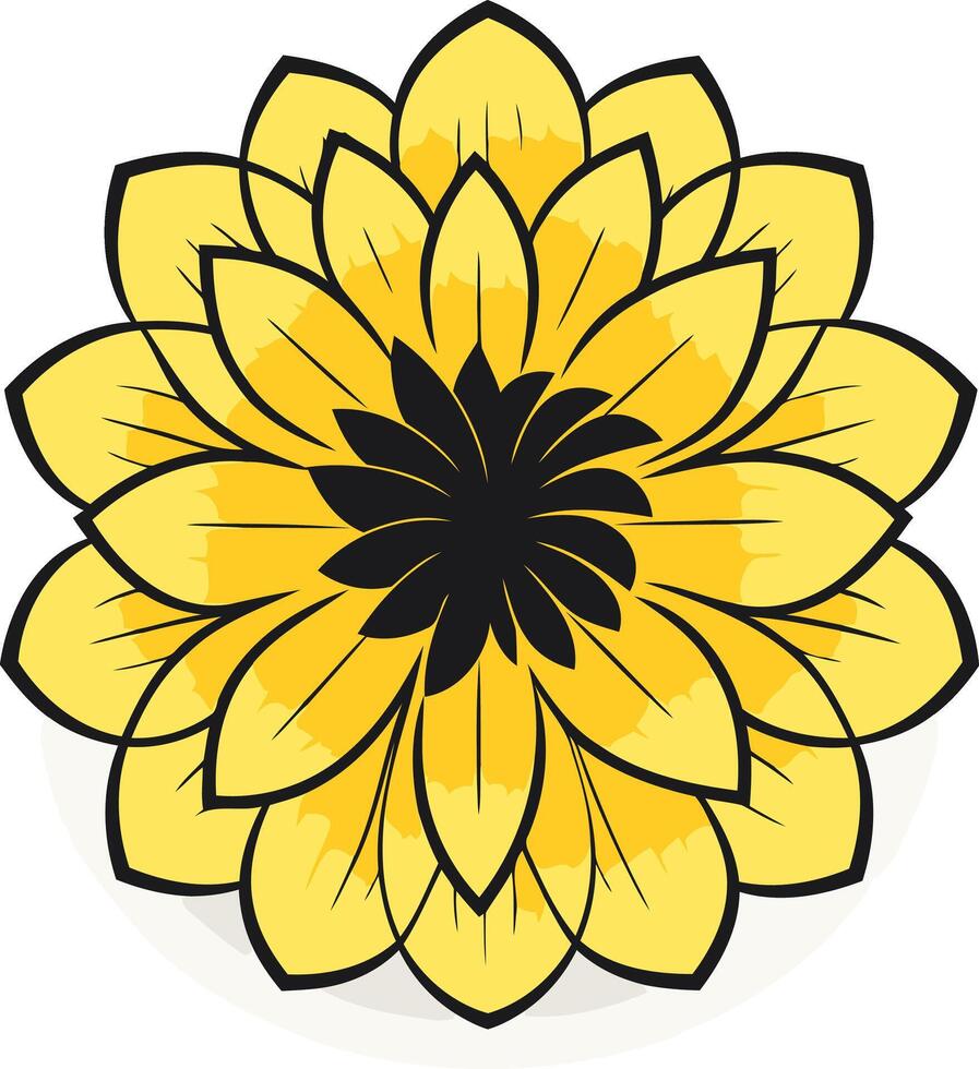 Yellow Flower with Black Center vector
