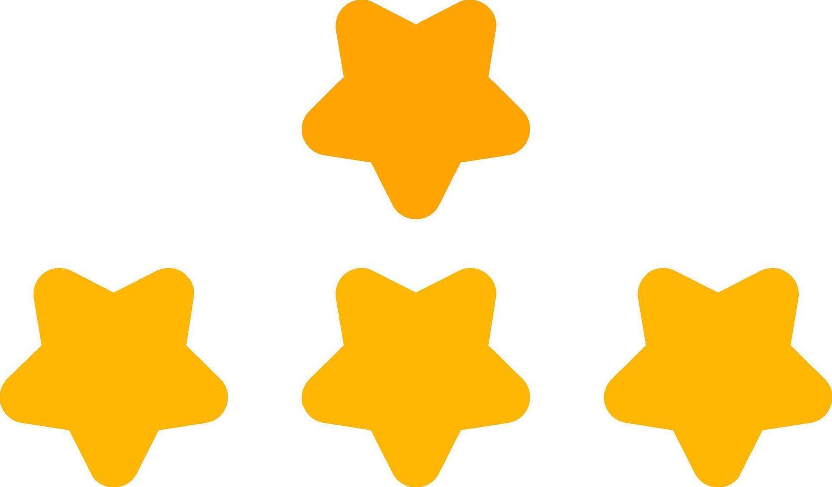 Four-Star Rating Flat Icon vector