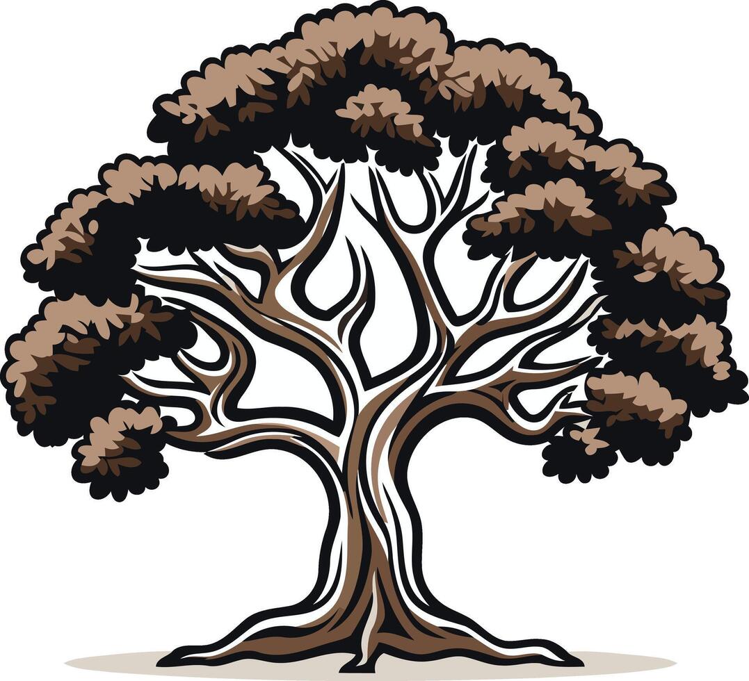 A Detailed Illustration of a Large Tree vector