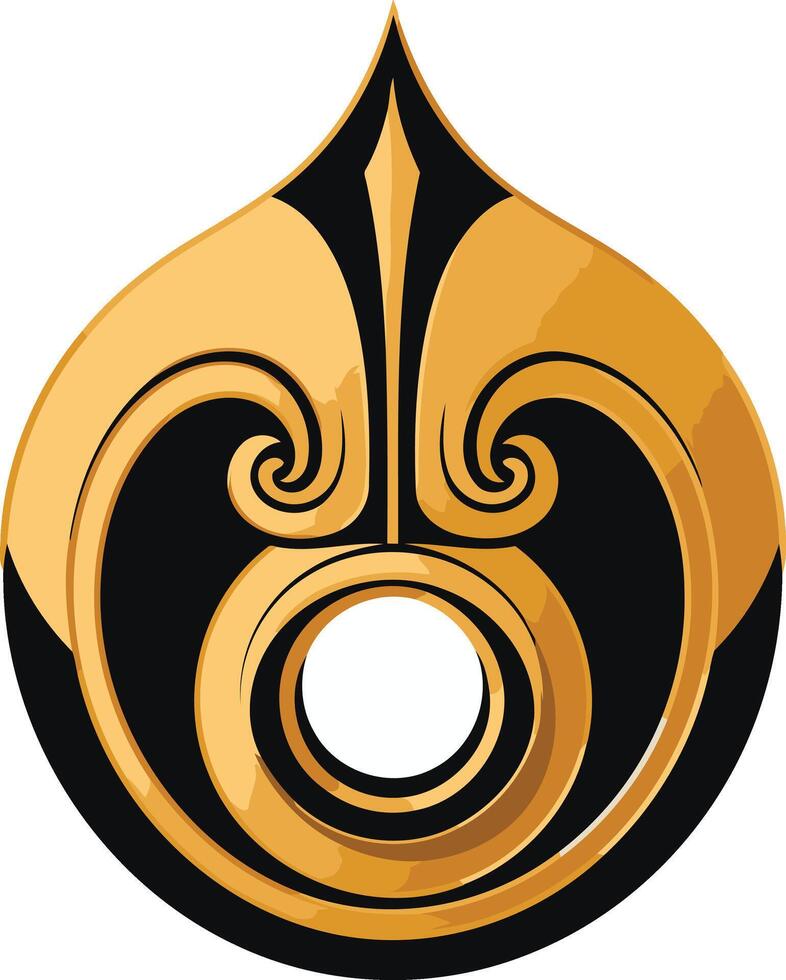 Golden Fleur de lis with a Center Hole vector