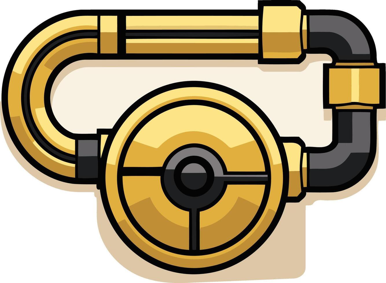 Cartoon Illustration of a Golden Pipe vector
