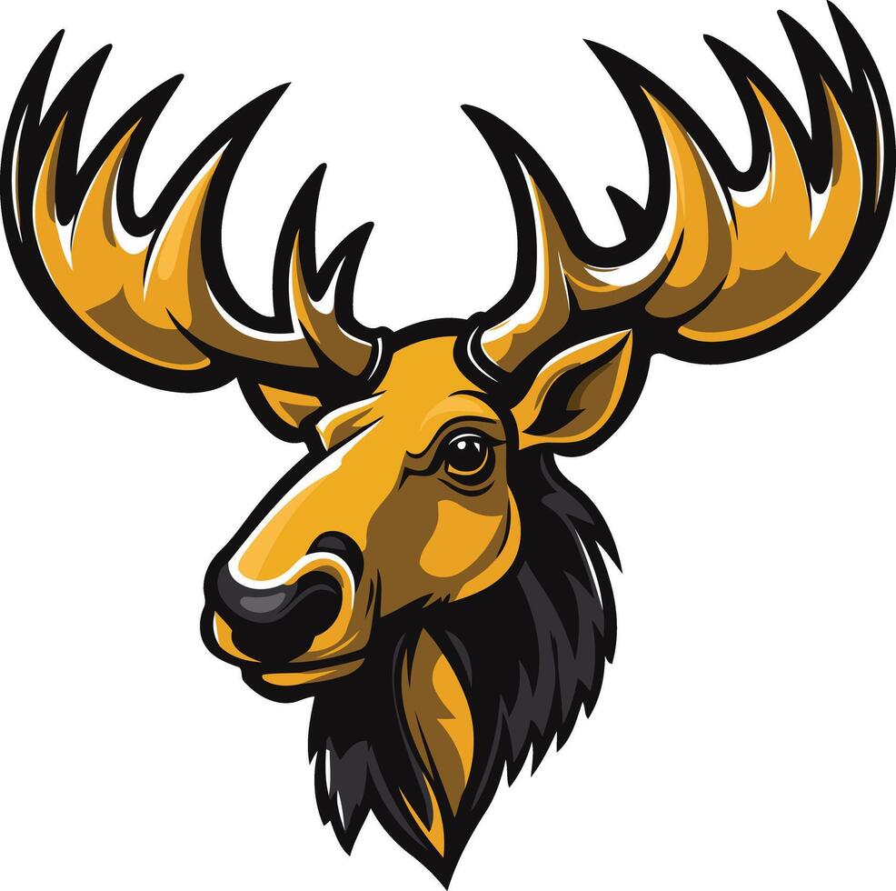 Majestic Moose Head with Antlers vector