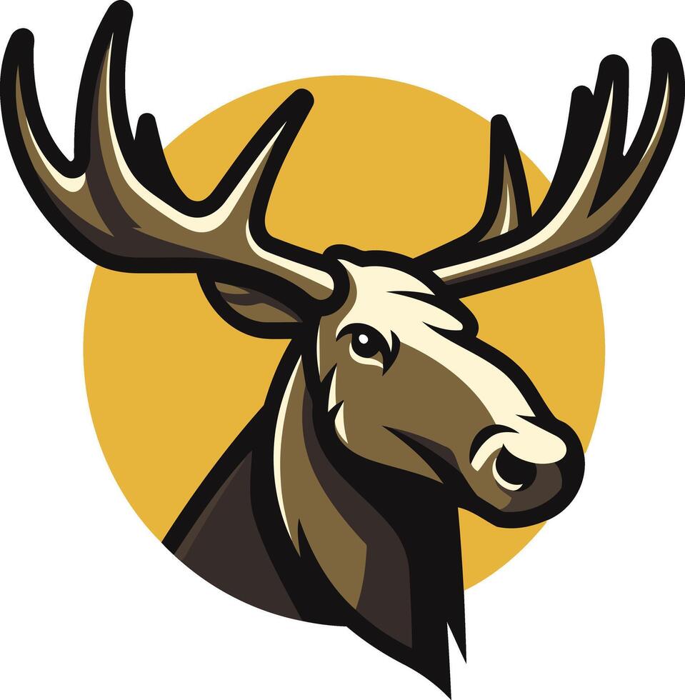 Moose Head Mascot with Antlers vector