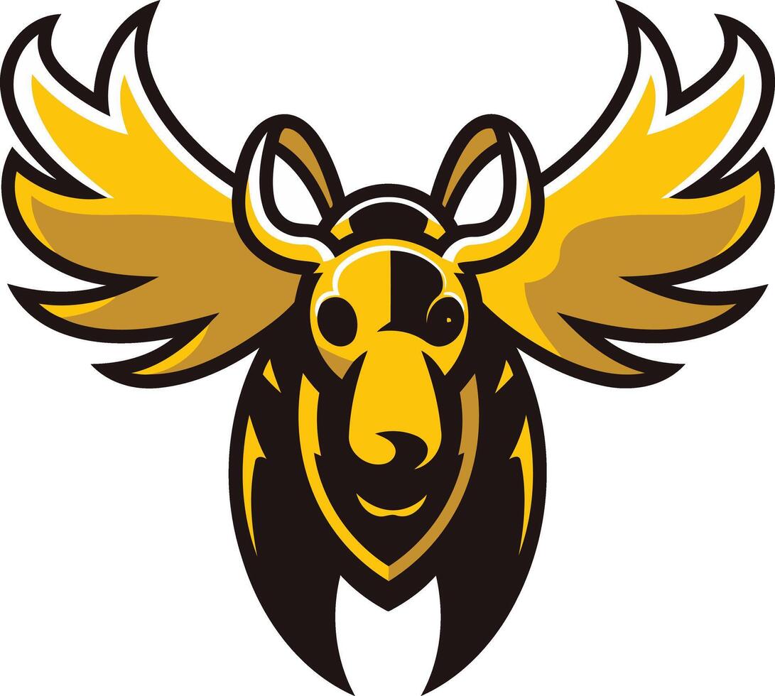 Yellow Beetle with Wings vector