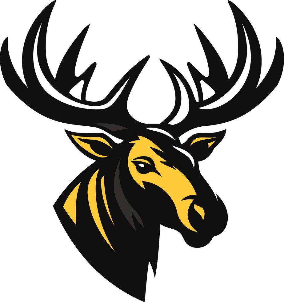 Moose Head Mascot with Antlers vector