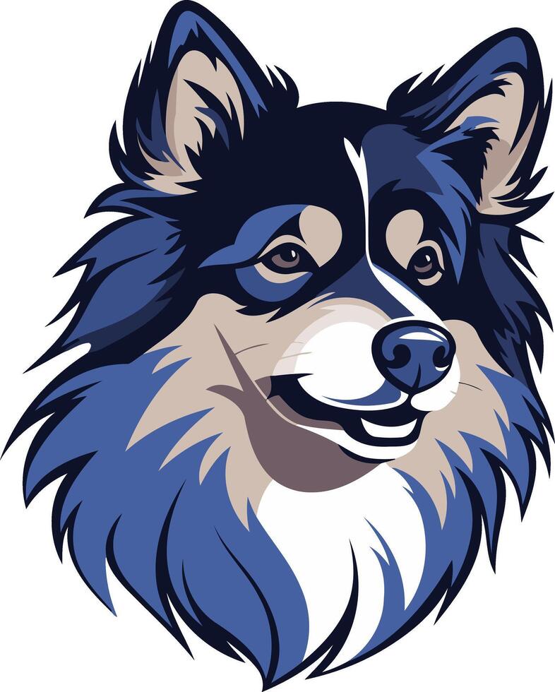 Smiling Blue Merle Dog Portrait vector