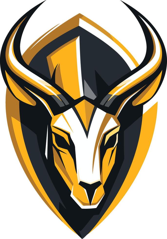 Yellow and Black Antelope Mascot Logo Design vector