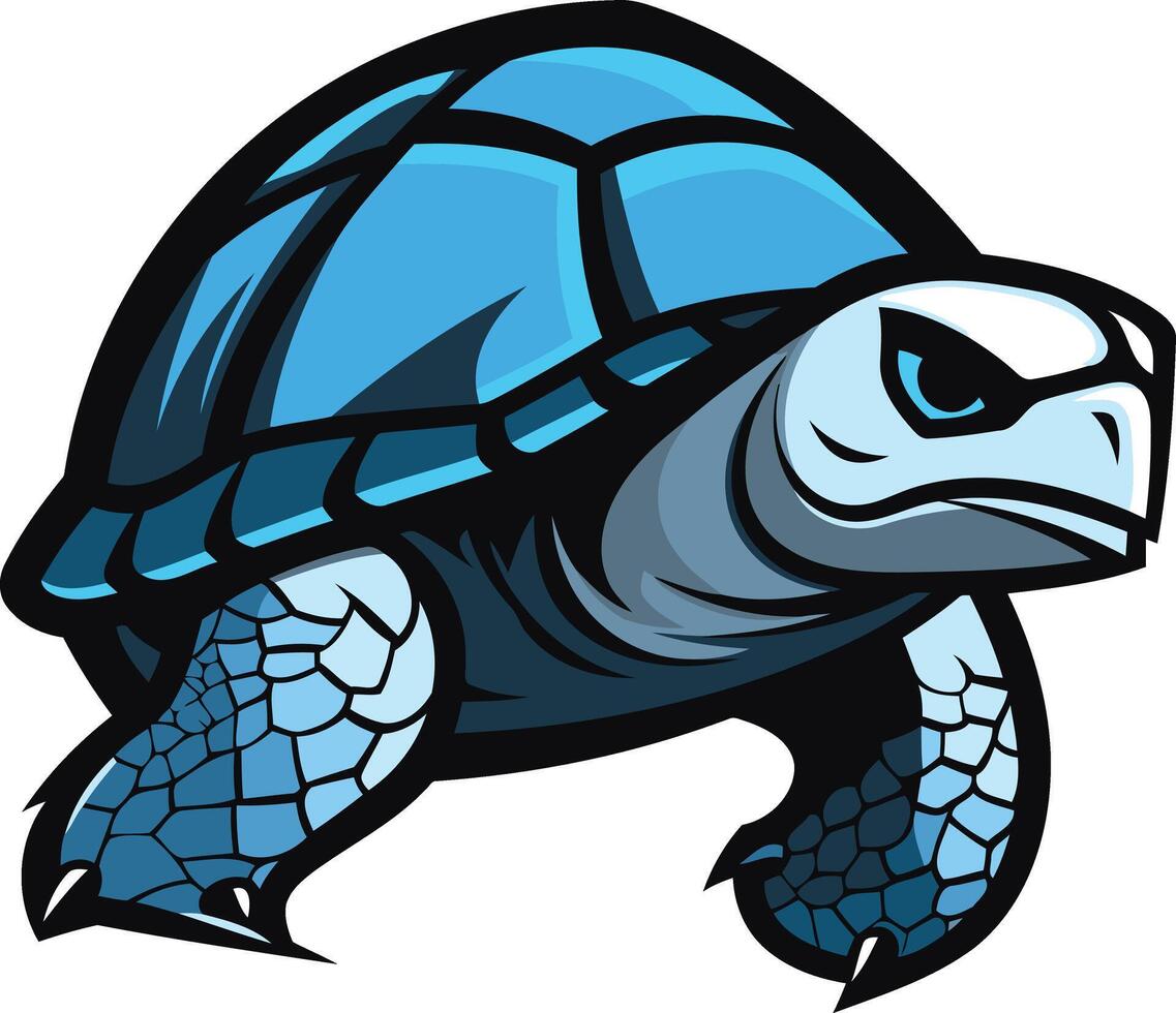 Blue Shell Turtle Mascot Design vector