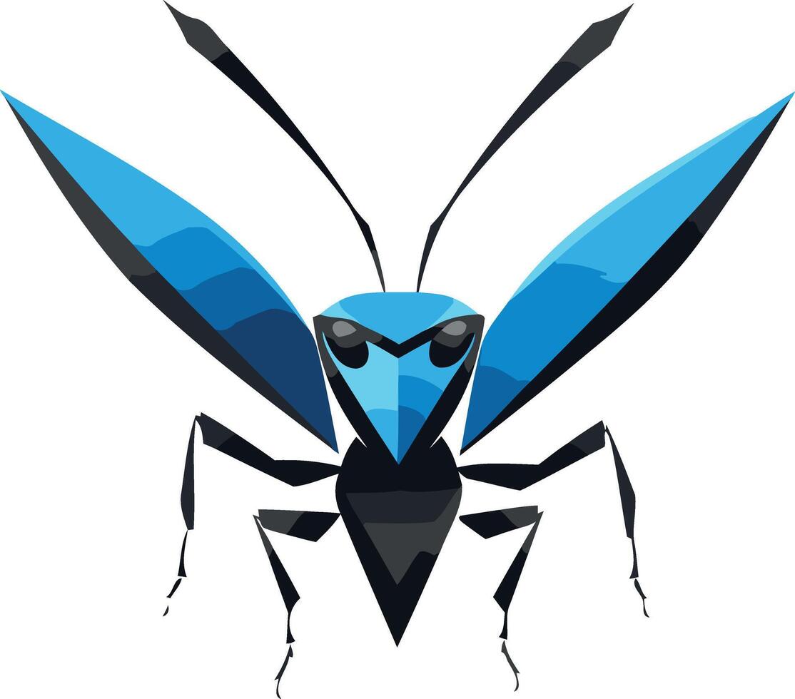Abstract Blue and Black Bug Illustration vector