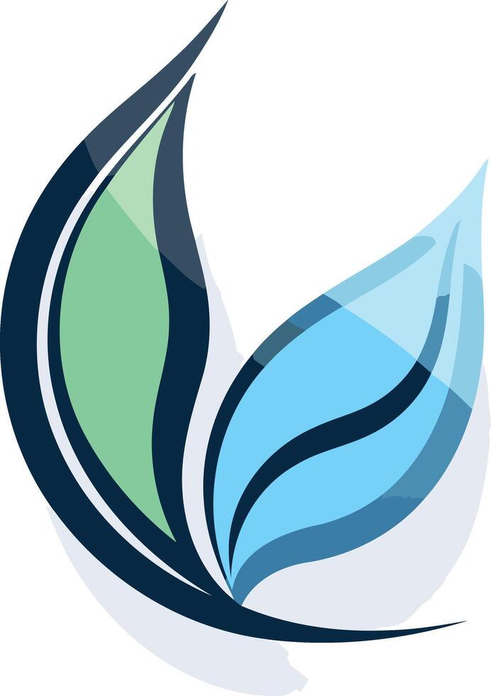 Abstract Green and Blue Leaves vector