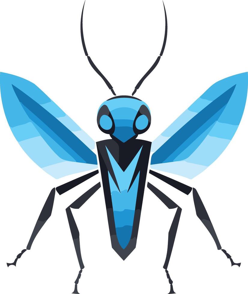 Geometric Blue Insect Illustration vector