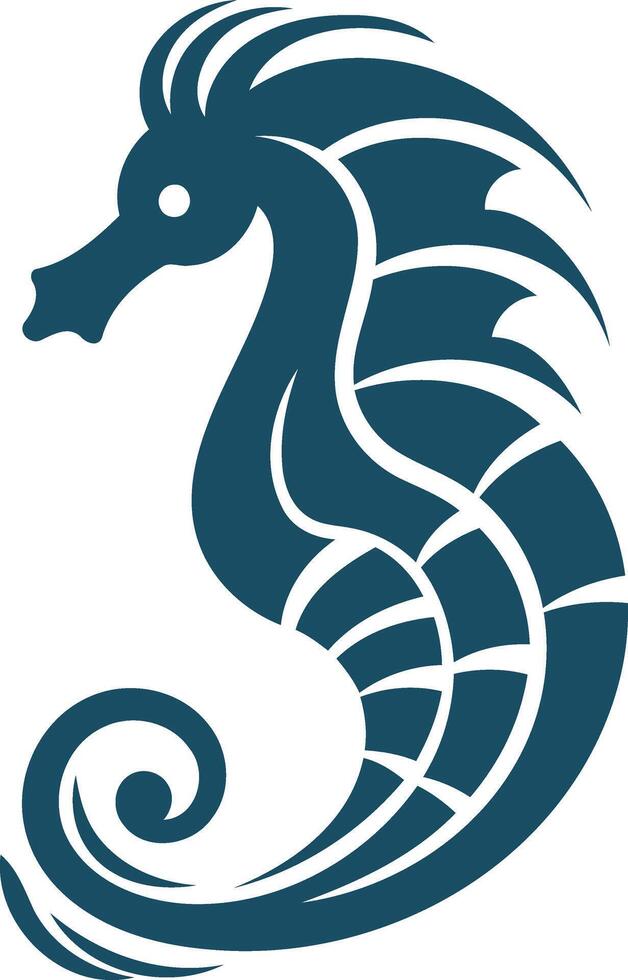 Stylized Seahorse Illustration vector
