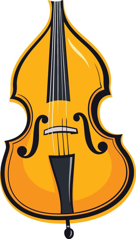 Yellow Double Bass Illustration vector