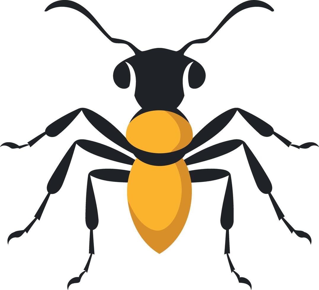 Black and Yellow Ant Illustration vector
