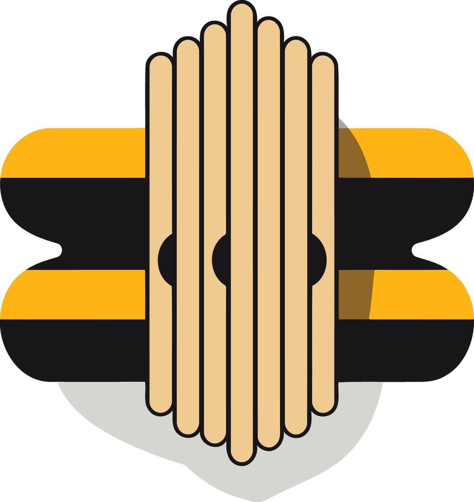 Abstract Geometric Composition with Yellow, Black, and Beige Colors vector