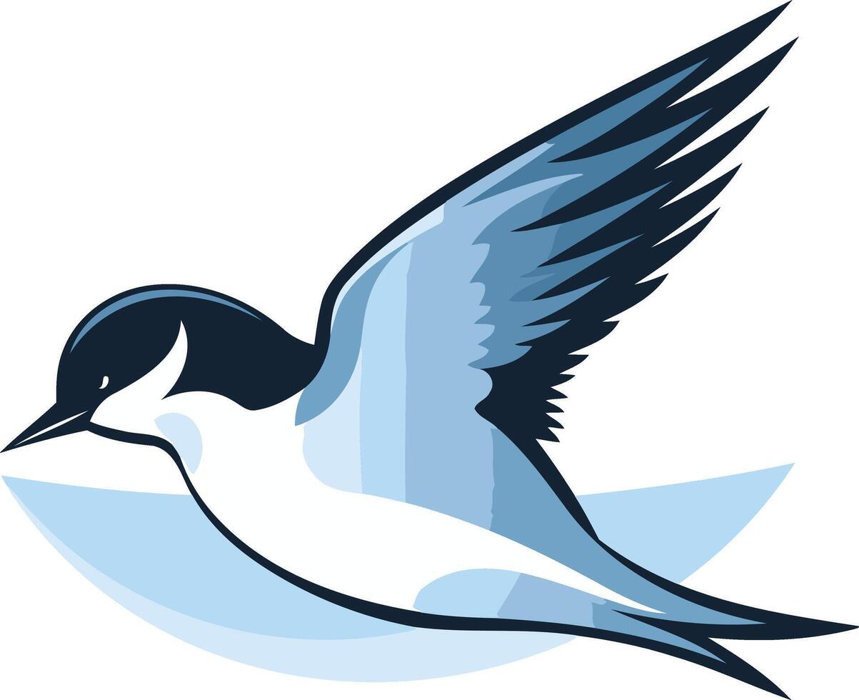 Blue Bird in Flight, element Illustration vector